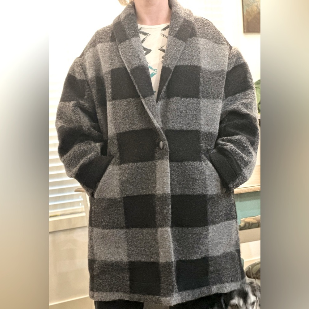 Roots Wool blend plaid shacket size Large